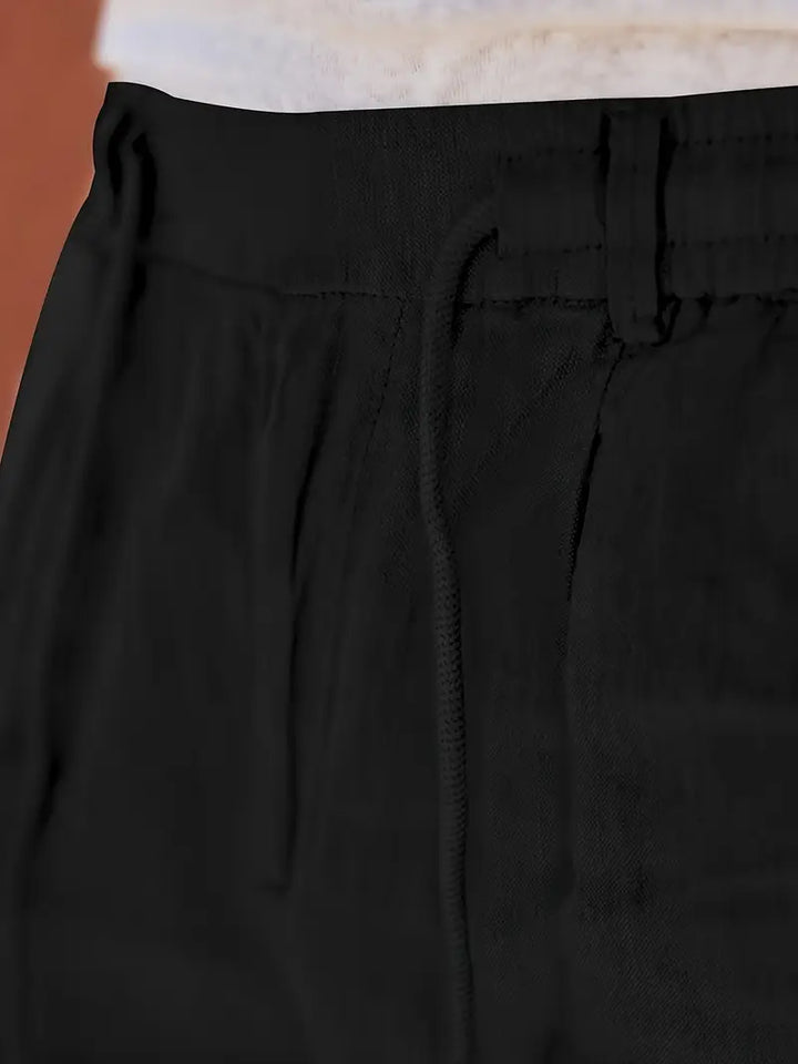 NICHOLS | PANTALONES LARGOS DE LINO CON CORDÓN