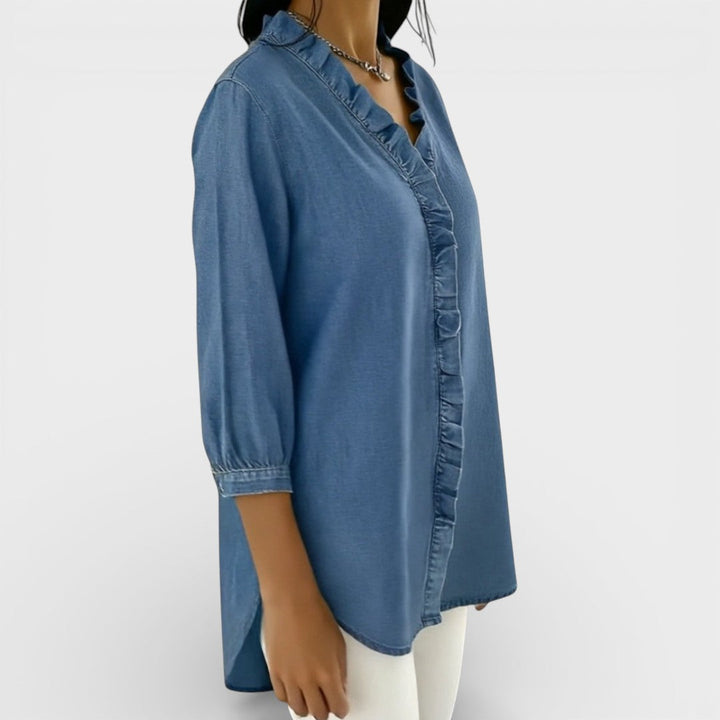 Elena™ | Blusa elegante con volantes