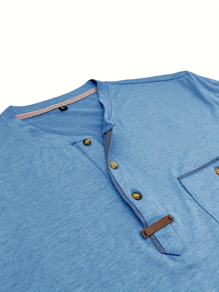 AnaJosé™ — Camiseta elegante de cuello redondo con bolsillo