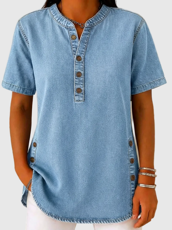 Aria | Blusa de denim con ajuste holgado