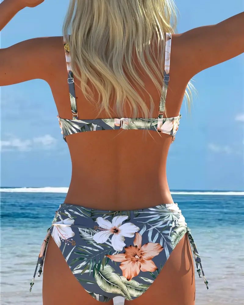 Ana&José | CONJUNTO DE TANKINI CON ESTAMPADO TROPICAL PARA MUJER