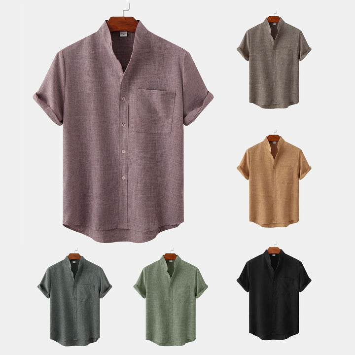 AnaJosé™ — Camisa lisa de algodón con botones