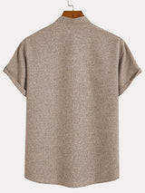 Elliott – Camisa Elegante de Manga Corta con Cuello Alto