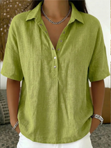 Ana&José | BLUSA DE CUELLO EN PICO CON BOTONES PARA MUJER