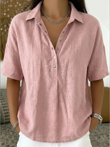 Ana&José | BLUSA DE CUELLO EN PICO CON BOTONES PARA MUJER