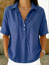 Ana&José | BLUSA DE CUELLO EN PICO CON BOTONES PARA MUJER