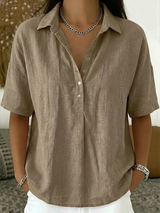 Ana&José | BLUSA DE CUELLO EN PICO CON BOTONES PARA MUJER