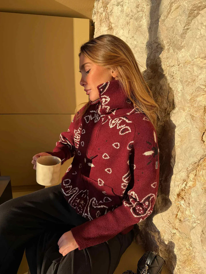 Noa – Cárdigan de punto con cremallera y cuello alto