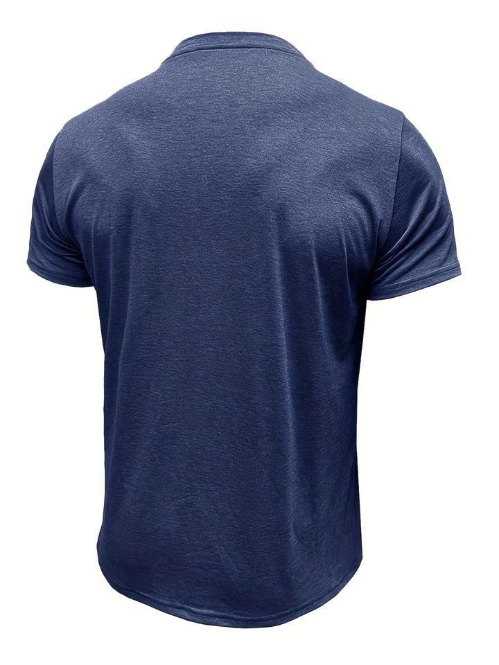 Saxon - Elegante Camiseta de Cuello Redondo con Bolsillo