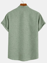 Elliott – Camisa Elegante de Manga Corta con Cuello Alto