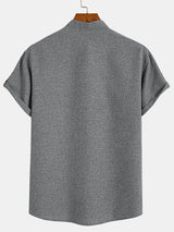 Elliott – Camisa Elegante de Manga Corta con Cuello Alto