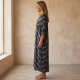 Julia™ Vestido largo bohemio de rayas