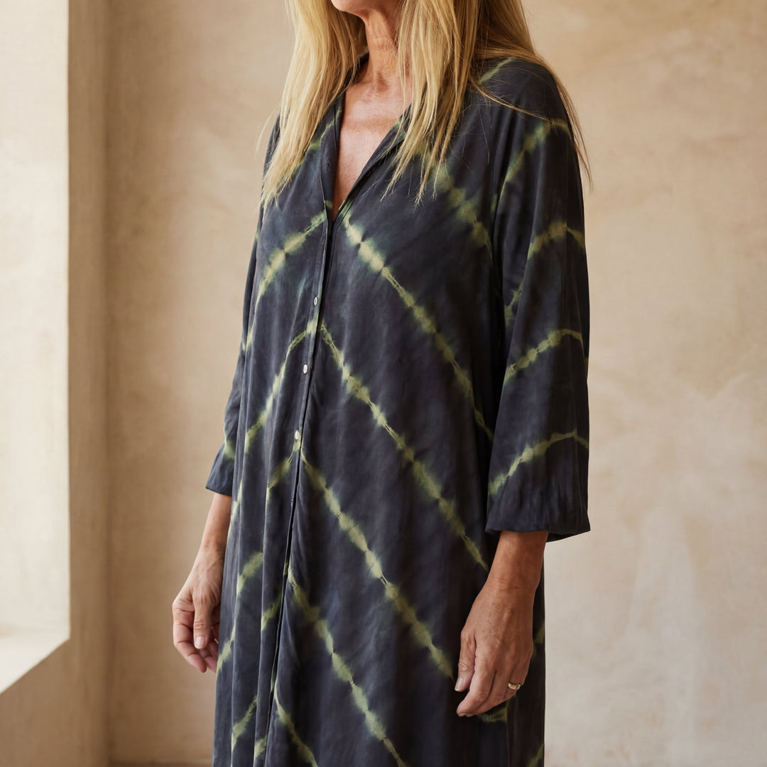 Julia™ Vestido largo bohemio de rayas