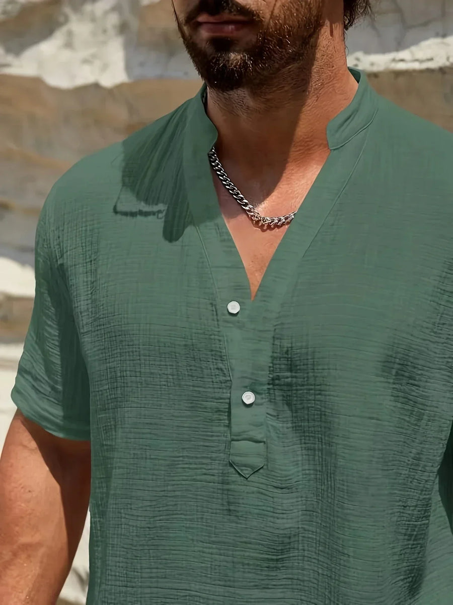 Ana&José | Camisa de verano elegante con cuello alto