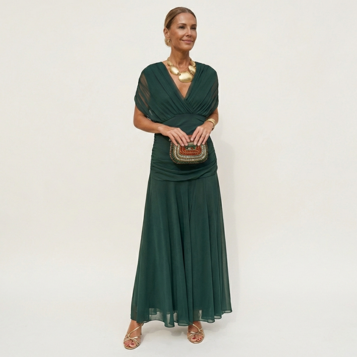 Alondra™ | Vestido Largo Floral con Escote en V
