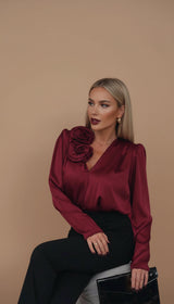 Blusa de satén - Doble Flor