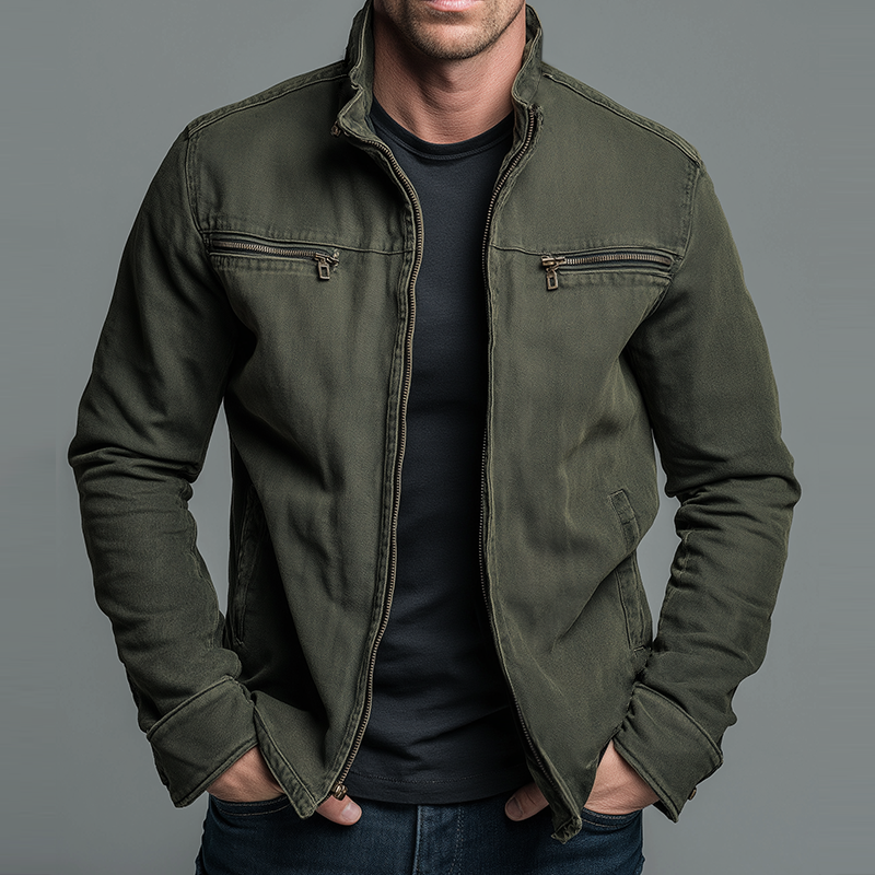 Ana&José™ | Chaqueta vintage de algodón con cierre de cremallera