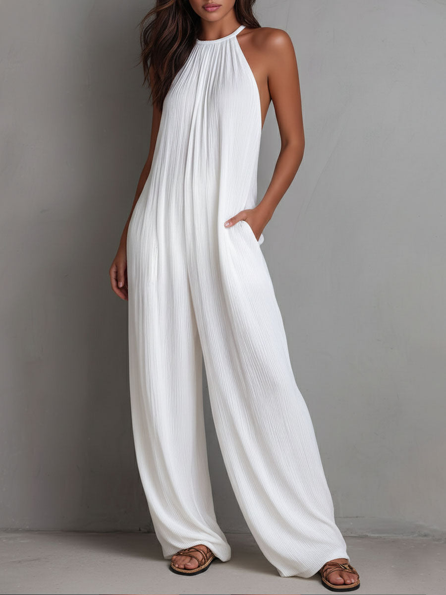 Elena | Mono fluido elegante con cuello halter