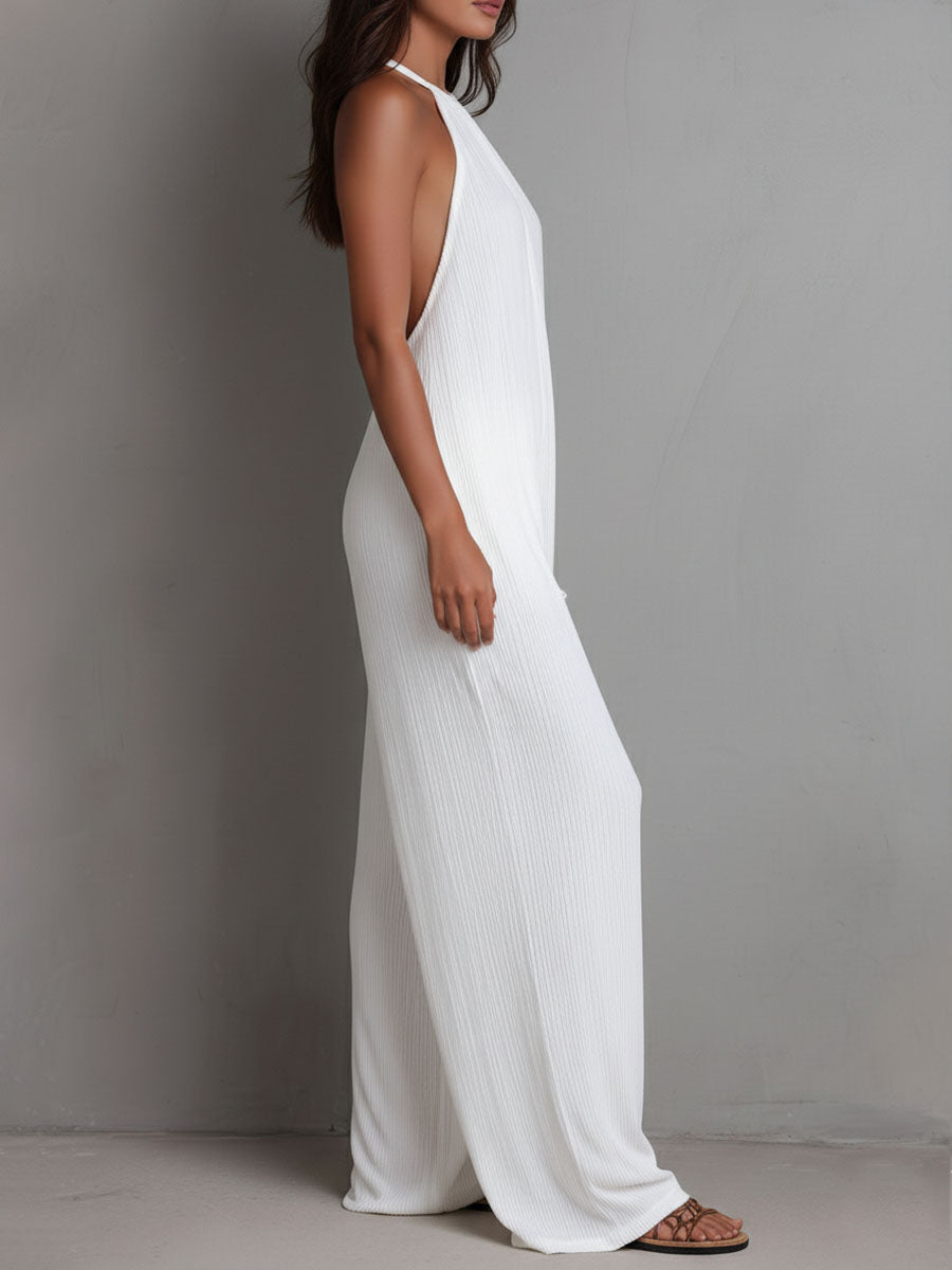 Elena | Mono fluido elegante con cuello halter