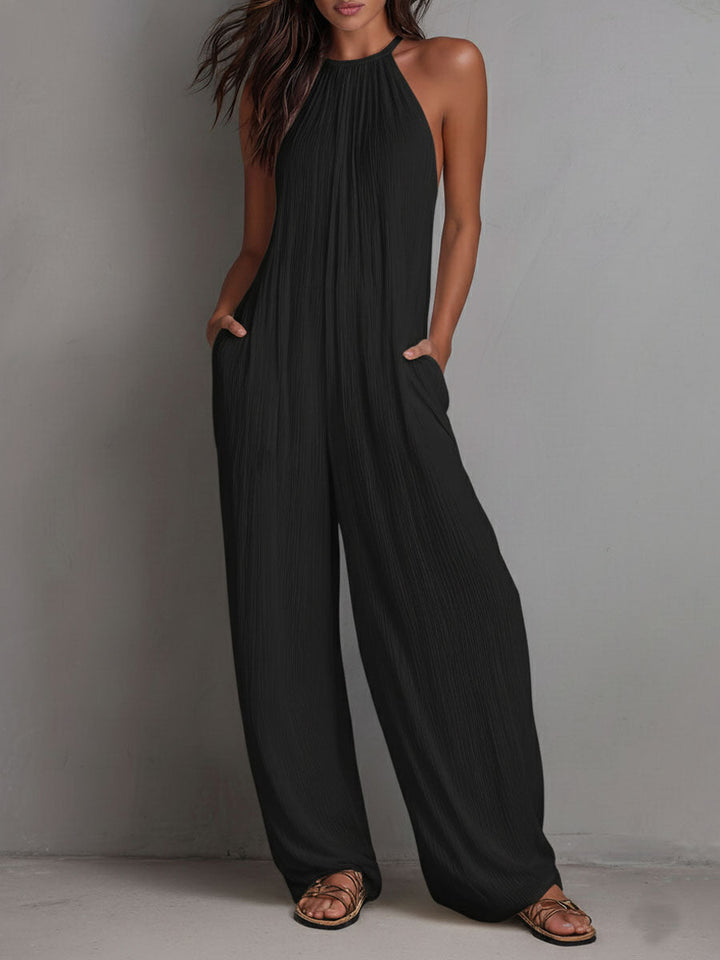 Elena | Mono fluido elegante con cuello halter