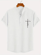 Elliott – Camisa Elegante de Manga Corta con Cuello Alto
