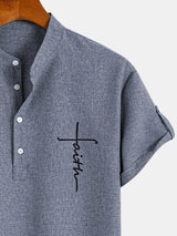 Elliott – Camisa Elegante de Manga Corta con Cuello Alto