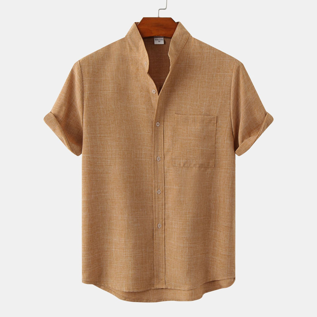 AnaJosé™ — Camisa lisa de algodón con botones