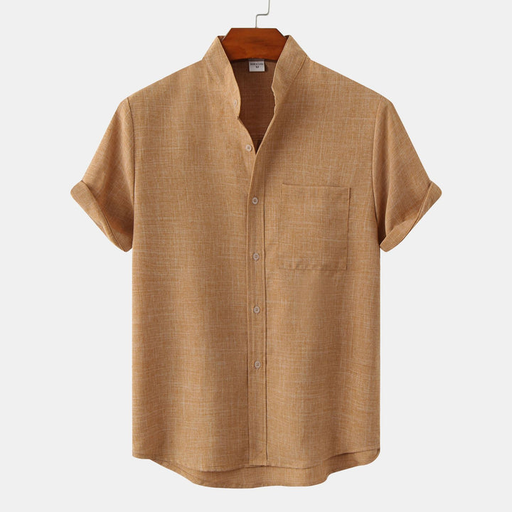 AnaJosé™ — Camisa lisa de algodón con botones