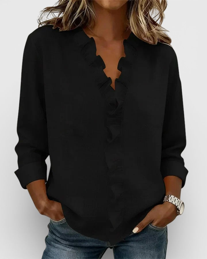 Inés™ | Blusa con volantes y escote en V