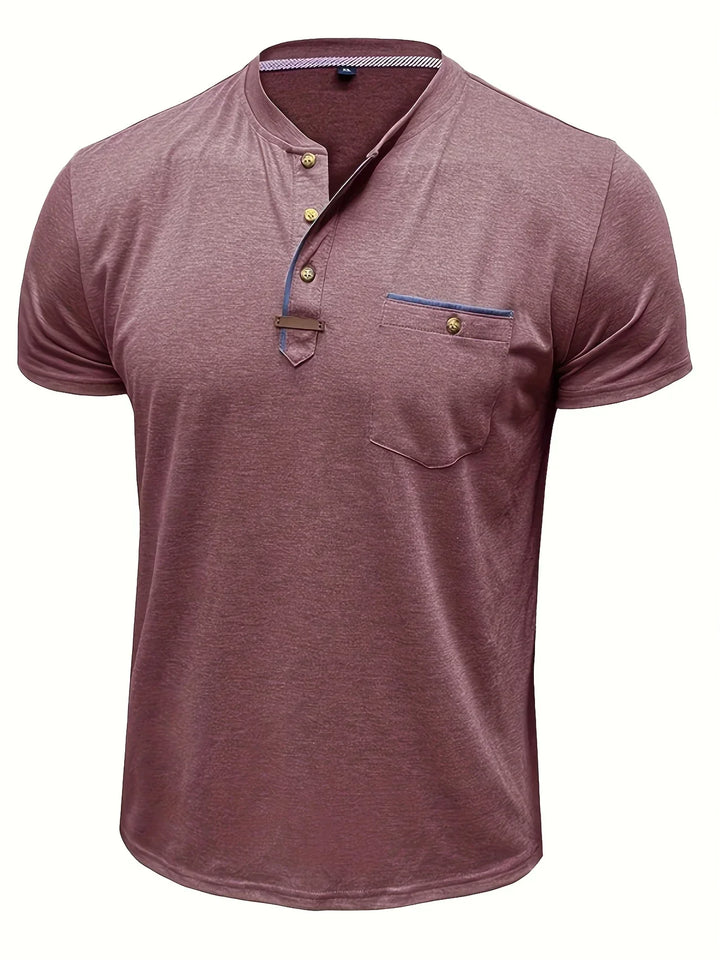 AnaJosé™ — Camiseta elegante de cuello redondo con bolsillo