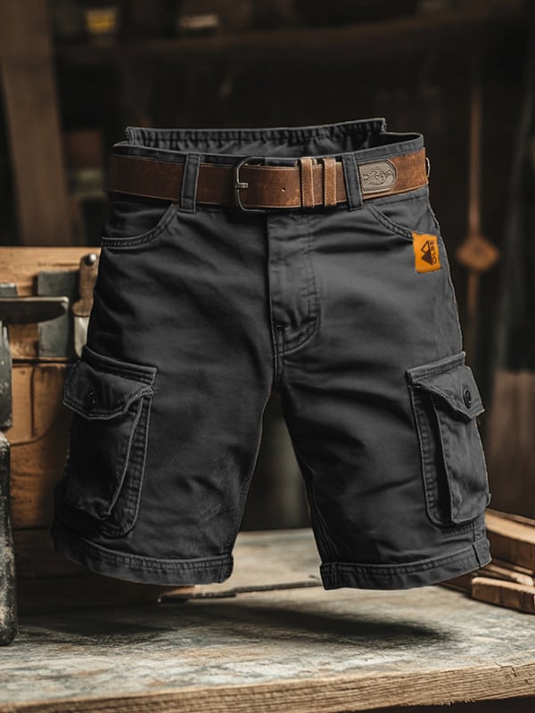 Novak – Pantalones Cortos Retro de Carga con Múltiples Bolsillos