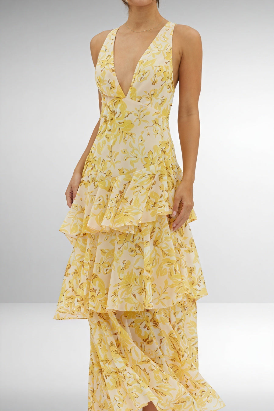 Ana&José™ | Vestido con Estampado Floral y Escote Profundo