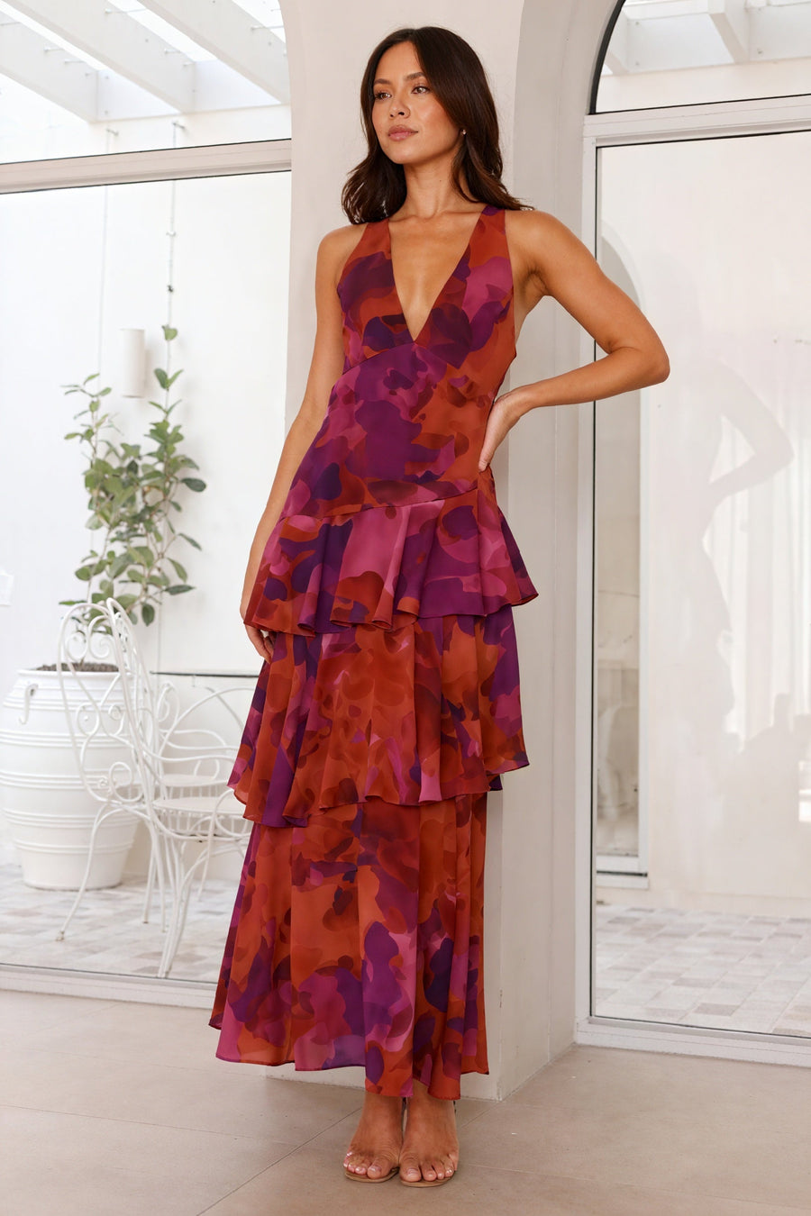 Ana&José™ | Vestido con Estampado Floral y Escote Profundo