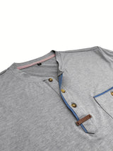 AnaJosé™ — Camiseta elegante de cuello redondo con bolsillo