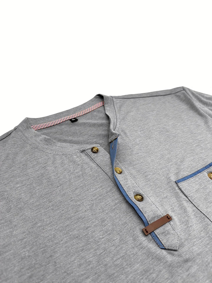 AnaJosé™ — Camiseta elegante de cuello redondo con bolsillo