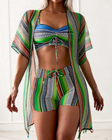 Ana&José | CONJUNTO TANKINI ESTAMPADO CON PAREO PARA MUJER