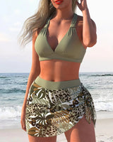 Ana&José | CONJUNTO TANKINI ESTAMPADO VERDE PARA MUJER