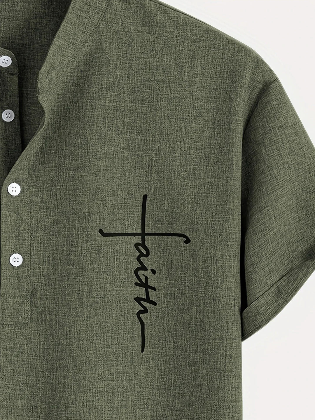Elliott – Camisa Elegante de Manga Corta con Cuello Alto