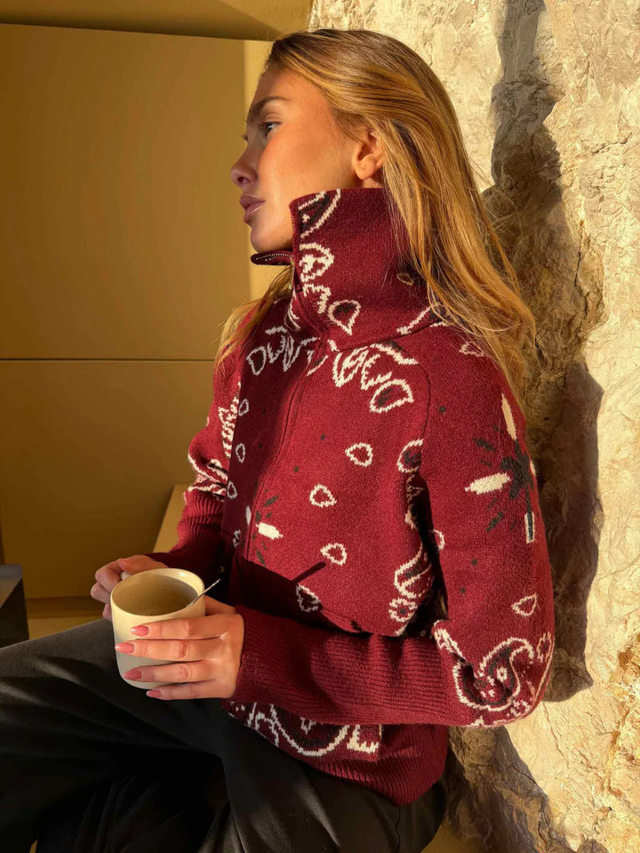 Noa – Cárdigan de punto con cremallera y cuello alto