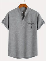 Elliott – Camisa Elegante de Manga Corta con Cuello Alto