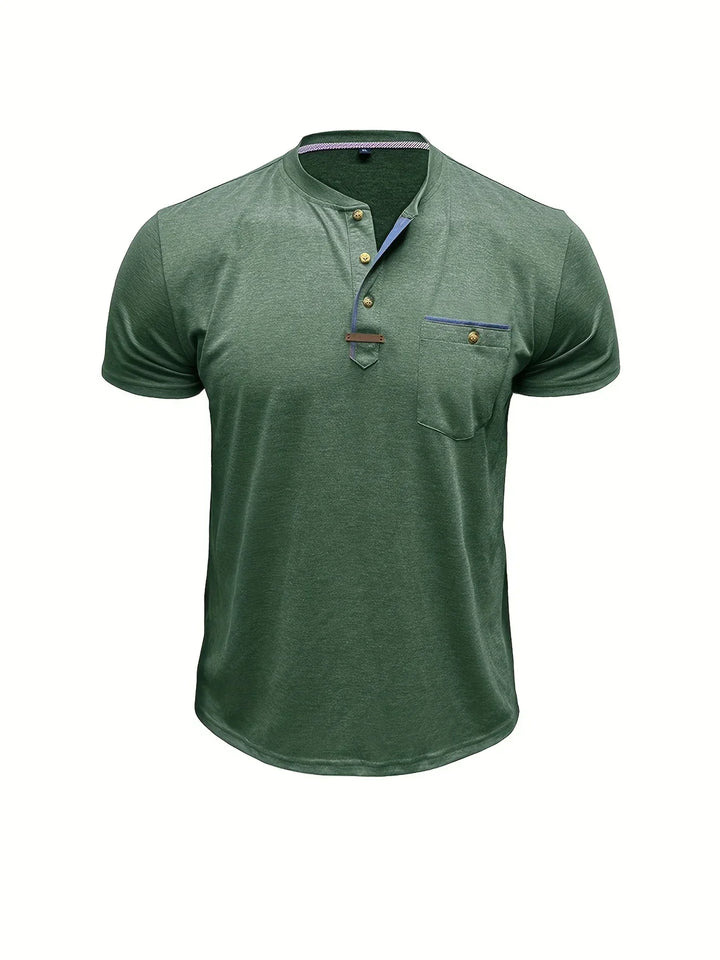 AnaJosé™ — Camiseta elegante de cuello redondo con bolsillo