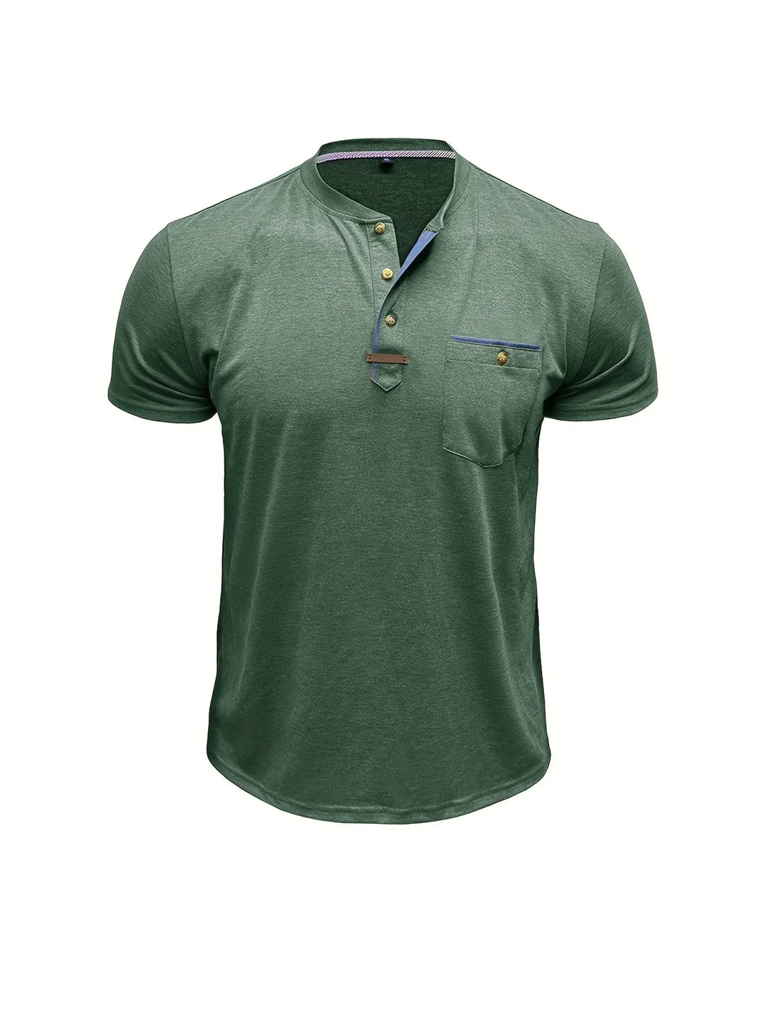 Saxon - Elegante Camiseta de Cuello Redondo con Bolsillo