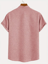 Elliott – Camisa Elegante de Manga Corta con Cuello Alto