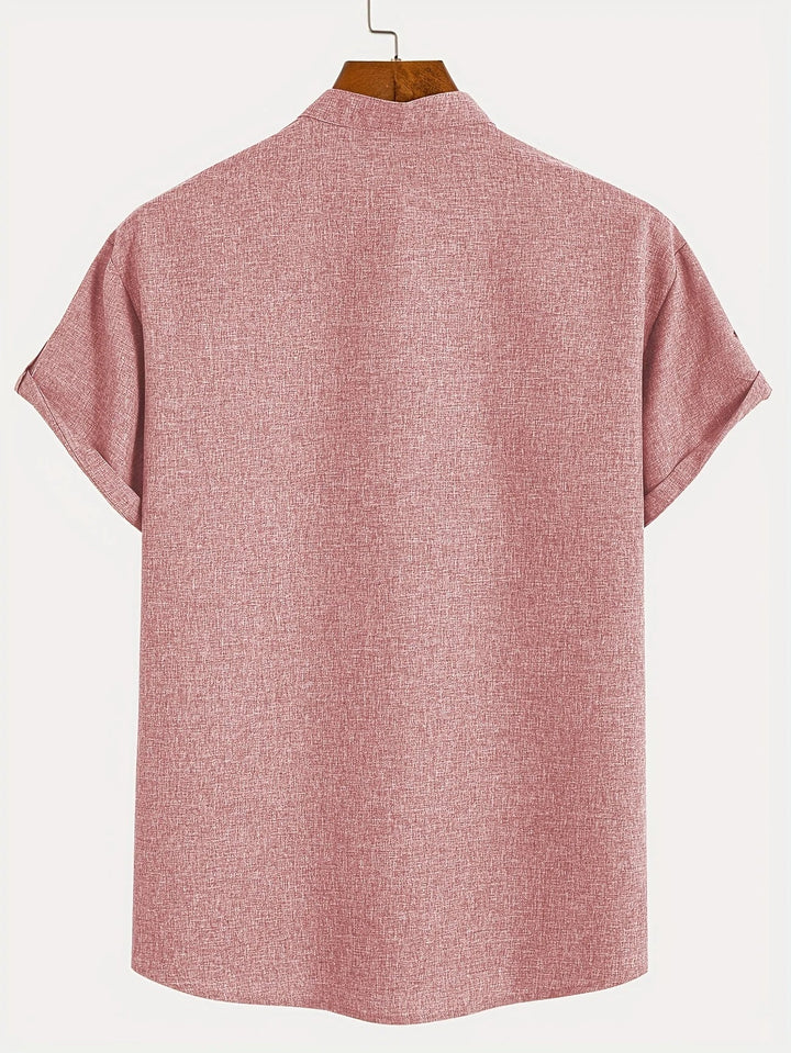 Elliott – Camisa Elegante de Manga Corta con Cuello Alto