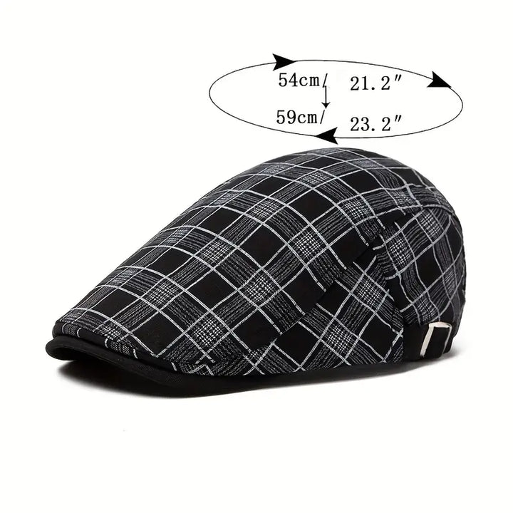 Zared - Gorra vintage a cuadros ajustable