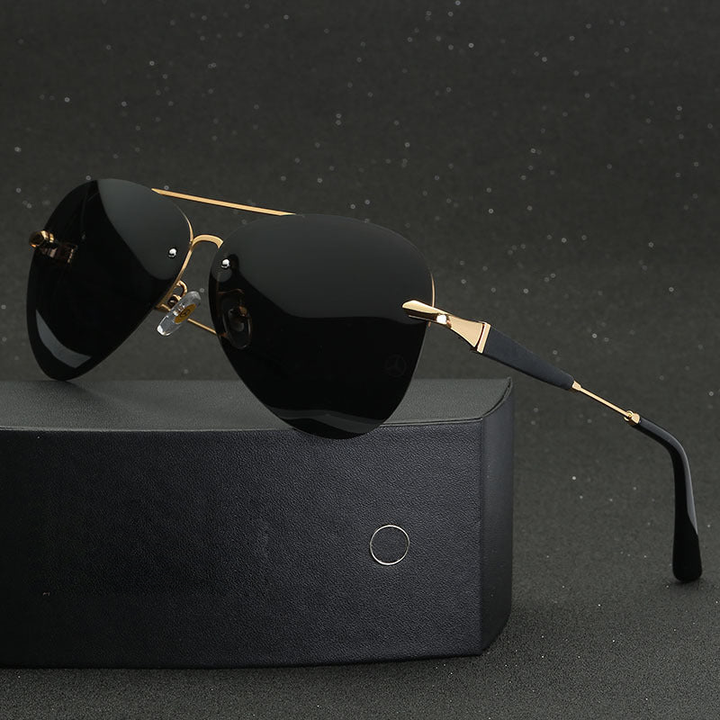 Gafas de Sol Aviador Polarizadas Negras para Hombres