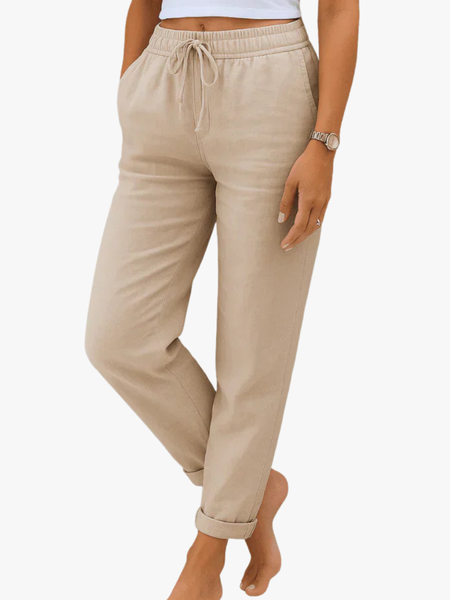 Ana&José | PANTALÓN DE LINO ELÁSTICO PARA MUJER
