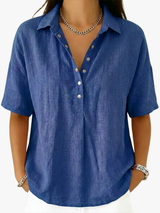 Ana&José | BLUSA DE CUELLO EN PICO CON BOTONES PARA MUJER