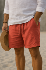 AnaJosé™ | Pantalones cortos elegantes de lino con cintura elástica