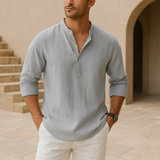 Ana&José | Camisa Henley de algodón con efecto lino